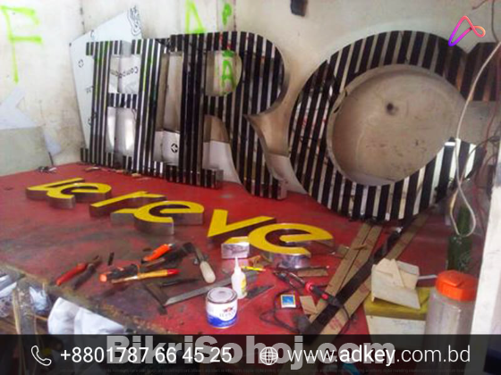 Acrylic SS Letters for Outdoor Signs Advertising in Dhaka BD